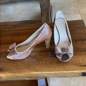 Franco Sarto leather peep toe heels